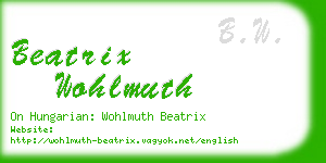 beatrix wohlmuth business card